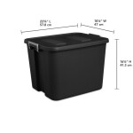 Sterilite 20 Gallon Latch Tote Plastic, Black