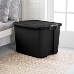 Sterilite 20 Gallon Latch Tote Plastic, Black