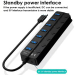 USB 3.0 Hub with Power Adapter, 4/7 Ports, Switch, and 30CM Cable