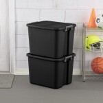 Sterilite 20 Gallon Latch Tote Plastic, Black