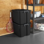 Sterilite 20 Gallon Latch Tote Plastic, Black