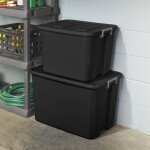 Sterilite 20 Gallon Latch Tote Plastic, Black