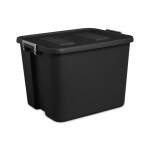 Sterilite 20 Gallon Latch Tote Plastic, Black